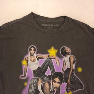 Sweetie Band Casual Graphic Crew Neck Short Sleeve T Shirt Mens Size M Black